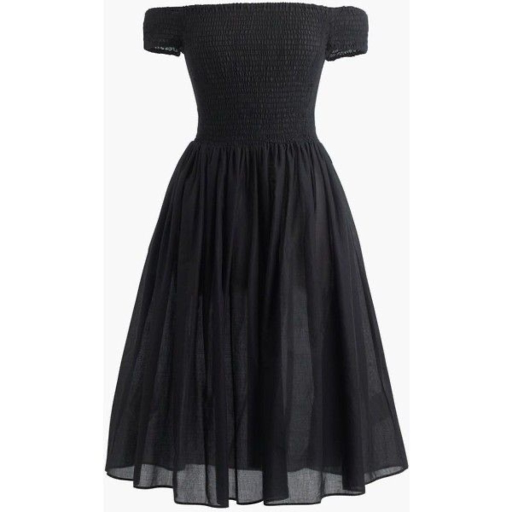 NWT Black Smocked Off the Shoulder Dress Size S